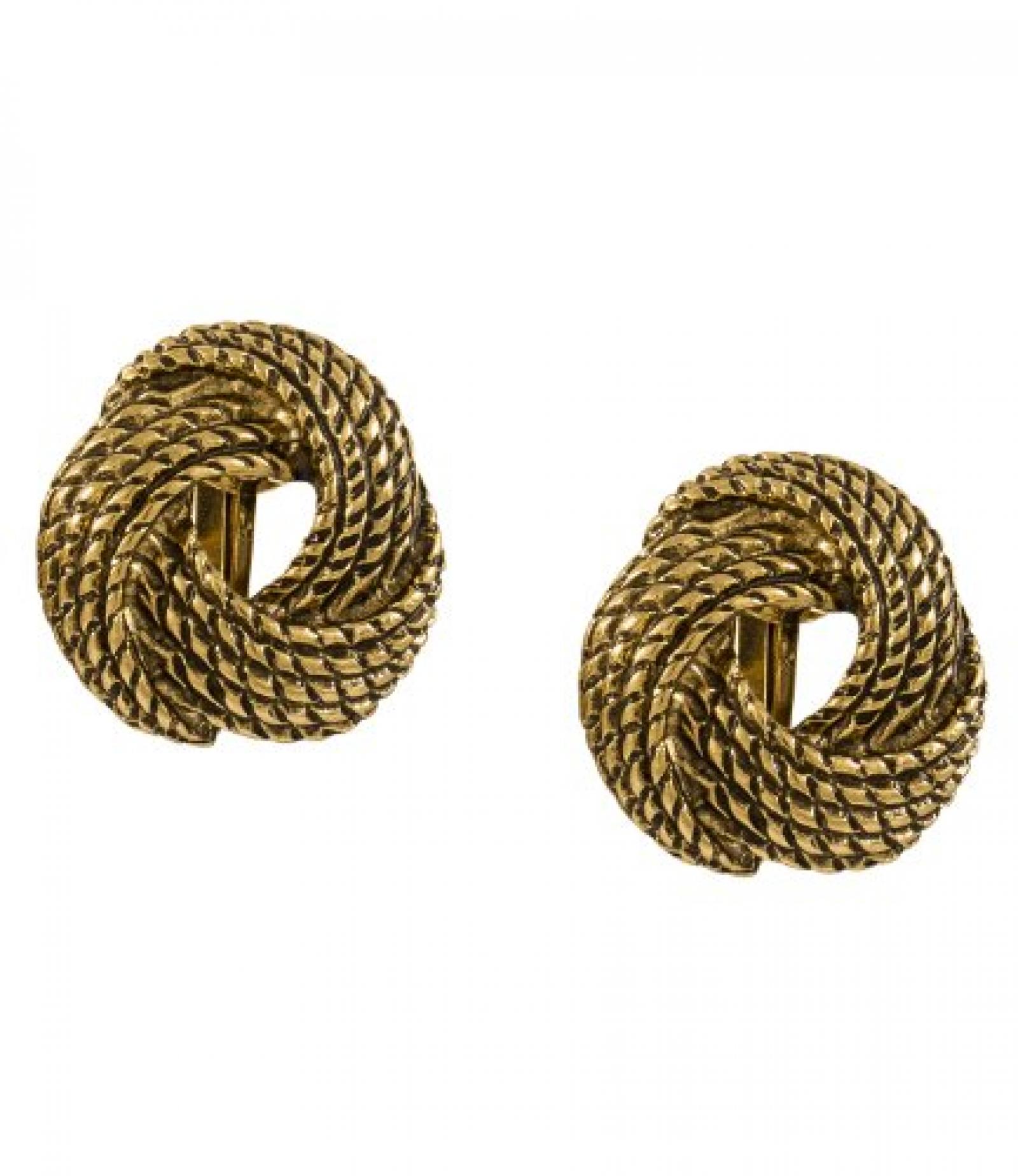 SIX "Statement" gro&szlig;e knotenf&ouml;rmige Ohrclips in antiker Gold Optik (310-653) 